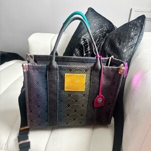 Kurt Geiger Black Tote with Multicolor Accents Worn Selling as is.